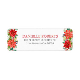 クリスマスポインセテ縁どィア ラベル