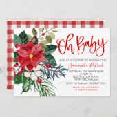 クリスマスポイントセッティアベビーシャワー招待状 招待状 (正面/裏面)