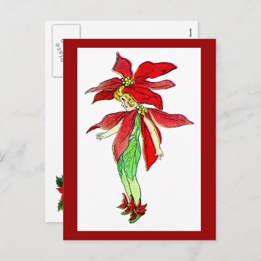 クリスマスポイント設定シアフラワーフェアリー葉書 シーズンポストカード (正面/裏面)