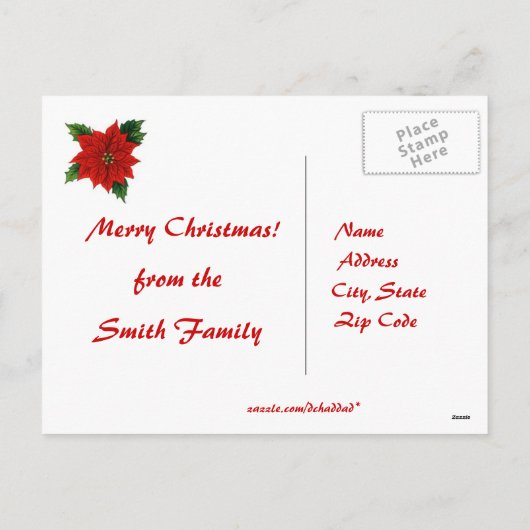 クリスマスポイント設定シアフラワーフェアリー葉書 シーズンポストカード (裏面)