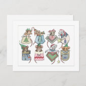 クリスマスポケットネズミ ポストカード (正面/裏面)