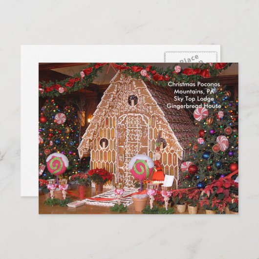 クリスマスポコノスマウンテンズPAスカイトップロッジ シーズンポストカード (正面/裏面)