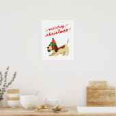 クリスマスポスター, かわいい犬のクリスマスポスター, 祭りの ポスター (キッチン)