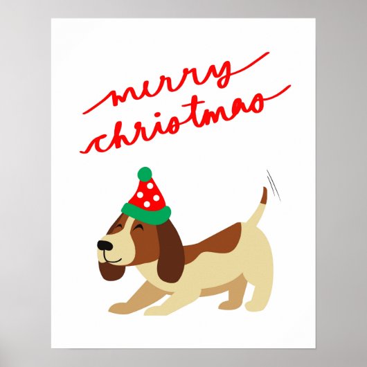 クリスマスポスター, かわいい犬のクリスマスポスター, 祭りの ポスター (正面)