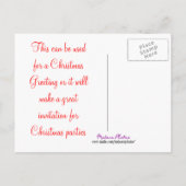 クリスマスポストカカスタマイズキ インビテーションポストカード (裏面)