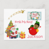 クリスマスポストカードノースポールサンタ小妖精や小人 ポストカード (正面)