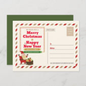 クリスマスポストカードパーティの招待状 インビテーションポストカード (正面/裏面)