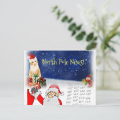 クリスマスポストカード北極サンタキッテン猫 ポストカード (スタンド正面)
