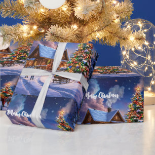 クリスマスポストカード ラッピングペーパー