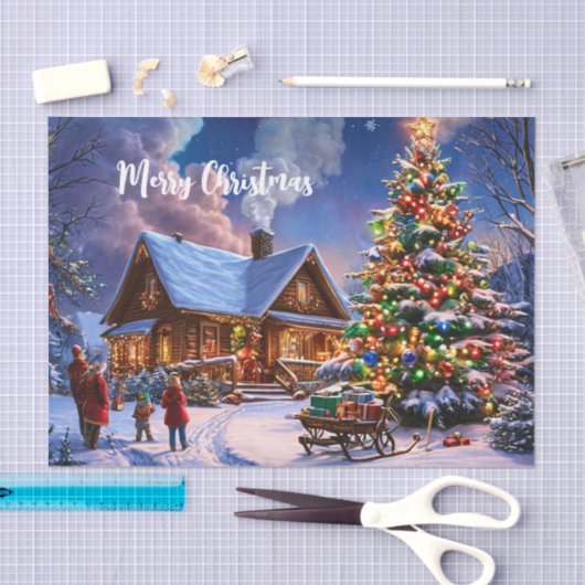 クリスマスポストカード 薄葉紙 (クラフト)