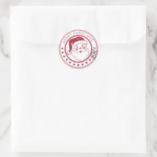 クリスマスポストスタンプおもしろいかわいいサンタベビー ラウンドシール (バッグ)