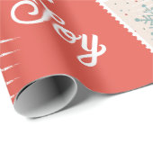 クリスマスポストスタンプ名前をカスタムすると写真 ラッピングペーパー (ロールコーナー)