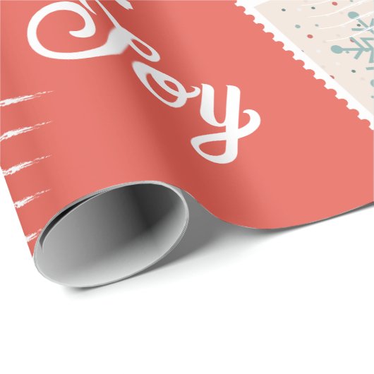 クリスマスポストスタンプ名前をカスタムすると写真 ラッピングペーパー (ロールコーナー)