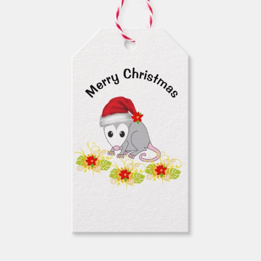 クリスマスポッサムギフトラベル ギフトタグ (正面)