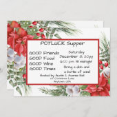 クリスマスポットラックスディナー招待状 招待状 (正面/裏面)