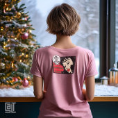 クリスマスポップアートの女の子 サンタに言い訳 Tシャツ