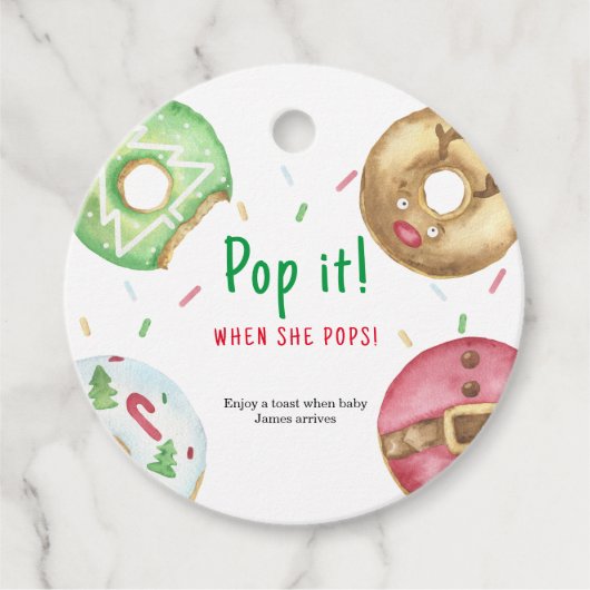 クリスマスポップ・アートののドーナツ – 彼女がポップ フェイバータグ (正面)