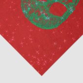 クリスマスポップ・アートのスカルアートレッドグリーングリッターカラフル 薄葉紙 (詳細)