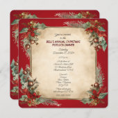 クリスマスポトラックディナーオールドワールドスクロールインビタット シーズンカード (正面/裏面)