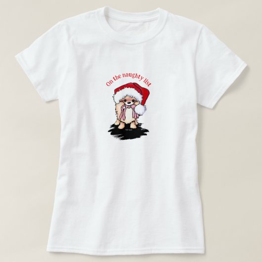 クリスマスポメラニアン Tシャツ (デザイン正面)