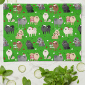 クリスマスポメラニア犬キッチンタオル キッチンタオル (折り畳み)