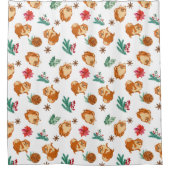 クリスマスポメラニア犬シャワーカーテン シャワーカーテン (正面)