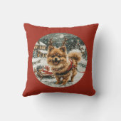 クリスマスポメラニア犬トナカイ犬 クッション (裏面)