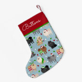 クリスマスポメラニア犬名前をカスタムする スモールクリスマスストッキング (裏面 (吊り時))