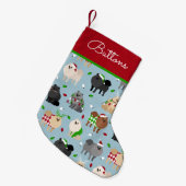 クリスマスポメラニア犬名前をカスタムする スモールクリスマスストッキング (正面 (吊り時))