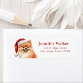 クリスマスポメラニア犬差出人住所ラベル ラベル (インサイチュ)