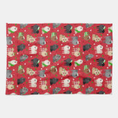 クリスマスポメラニア犬 キッチンタオル (横)