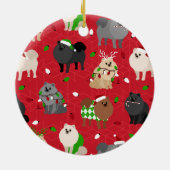 クリスマスポメラニア犬 セラミックオーナメント (裏面)