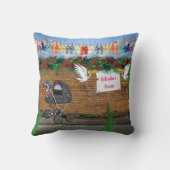 クリスマスポルカドット通りアート クッション (裏面)