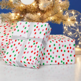 クリスマスポルカドット ラッピングペーパー