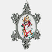 クリスマスポルキュパインニードルワークウィンミシカル・アート スノーフレークピューターオーナメント (左)