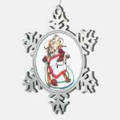 クリスマスポルキュパインニードルワークウィンミシカル・アート スノーフレークピューターオーナメント (右)