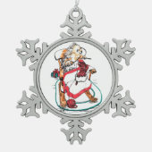 クリスマスポルキュパインニードルワークウィンミシカル・アート スノーフレークピューターオーナメント (正面)