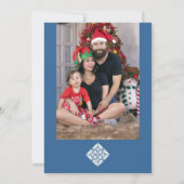 クリスマスポルトガルのタイルのホリー葉ズの枠 招待状 (裏面)