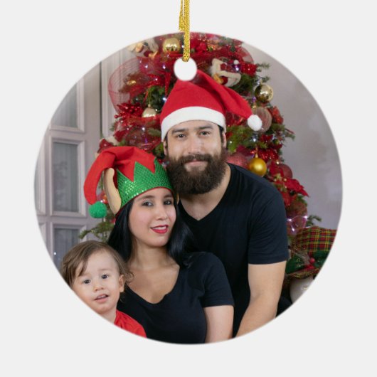 クリスマスポルトガルの鶏と青いタイルのフレーム セラミックオーナメント (裏面)