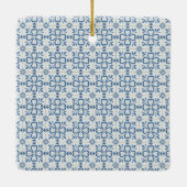 クリスマスポルトガルの鶏と青いタイルのフレーム セラミックオーナメント (裏面)