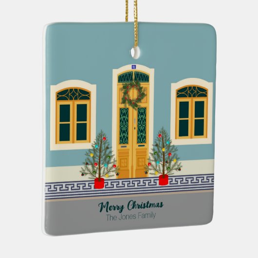 クリスマスポルトガルフェスティバルハウス セラミックオーナメント (右)
