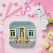 クリスマスポルトガルフェスティバルハウス ペーパープレート (パーティー)