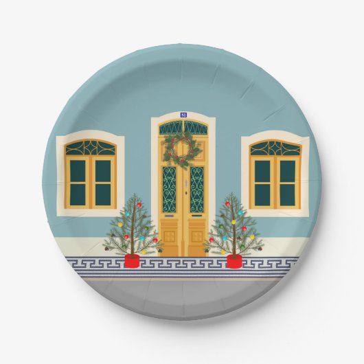 クリスマスポルトガルフェスティバルハウス ペーパープレート (正面)