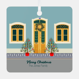 クリスマスポルトガルフェスティバルハウス メタルオーナメント