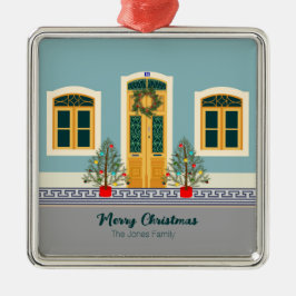 クリスマスポルトガルフェスティバルハウス メタルオーナメント
