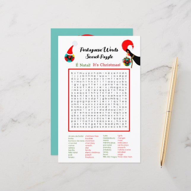 クリスマスポルトガル語の検索パズル 子供へ (正面/裏面インサイチュ)