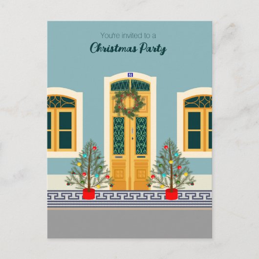 クリスマスポルトガル語ハウスパーティの招待状 ポストカード (正面)