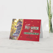 クリスマスポーズキャット&ドッグホリデーのペットシッター シーズンカード (正面)