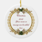 クリスマスポートレートオーナメント金ゴールド枠 セラミックオーナメント (裏面)