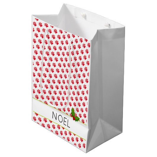 クリスマスポープリンツホリーネームホリデイおもしろい ミディアムペーパーバッグ (正面アングル)
